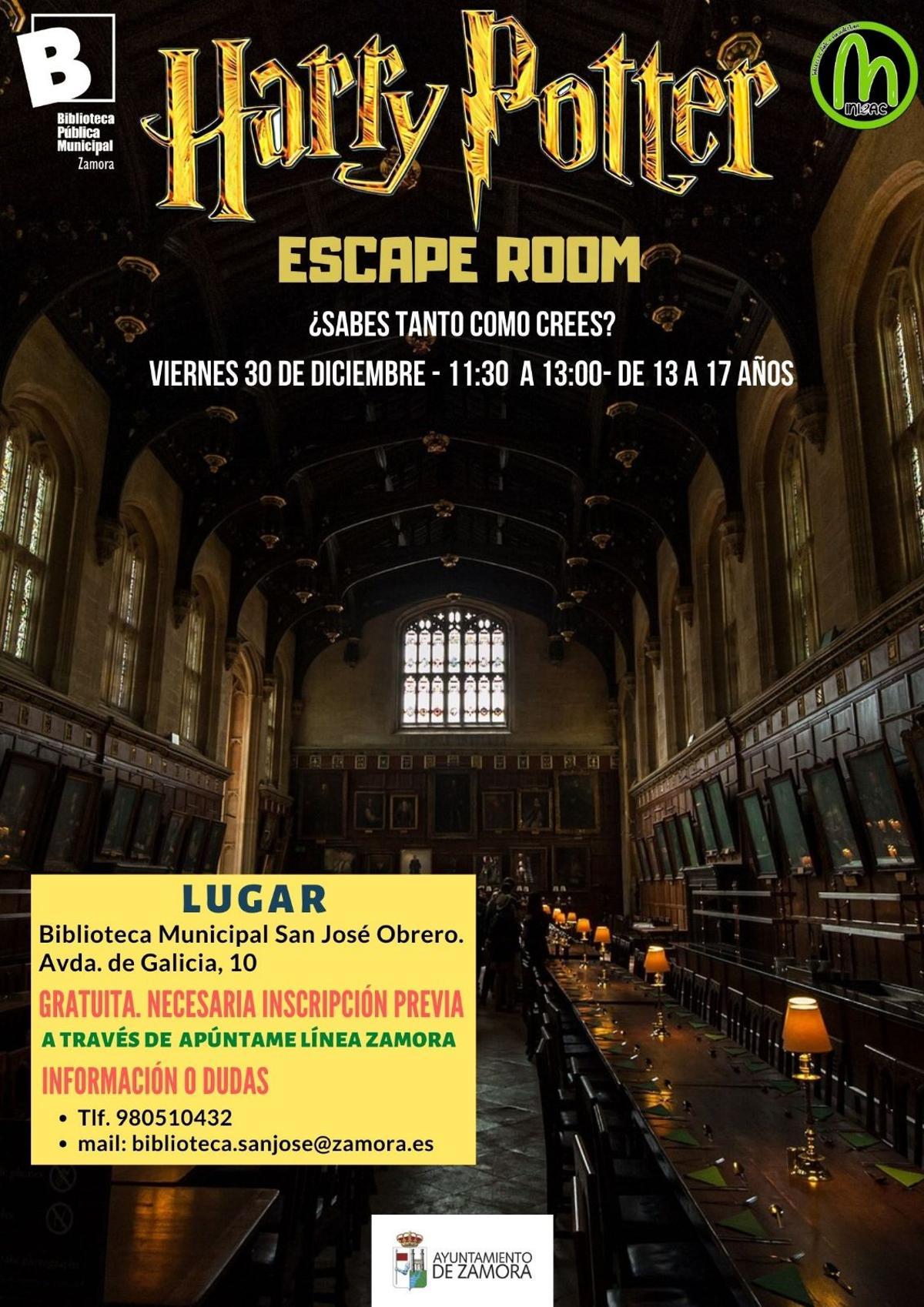 Escape room de Harry Potter en Zamora.