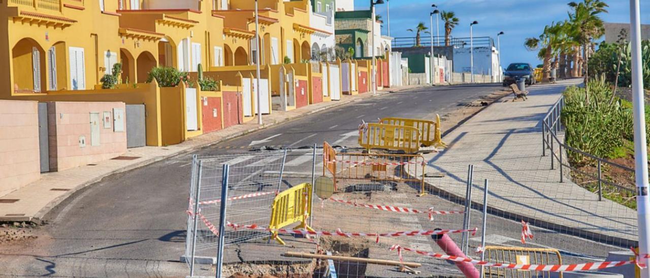 Obra de canalización en Tenerife.