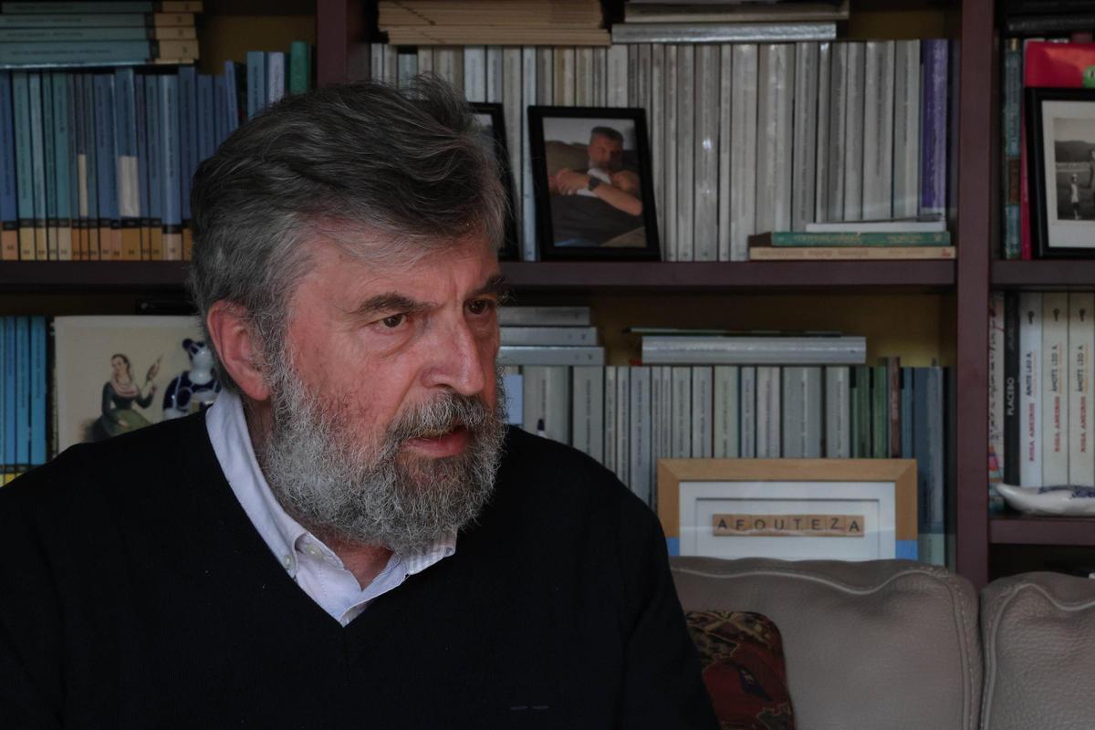 Bragado, en plena entrevista.