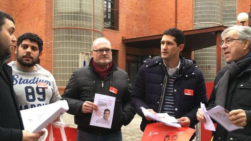 Los integrantes del PSOE en el acto de hoy