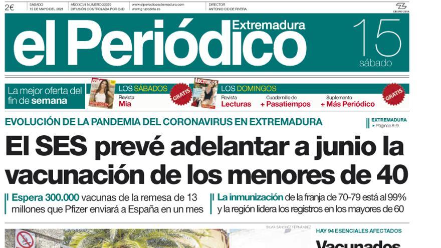 Consulta la portada correspondiente al día 15 de mayo del 2021