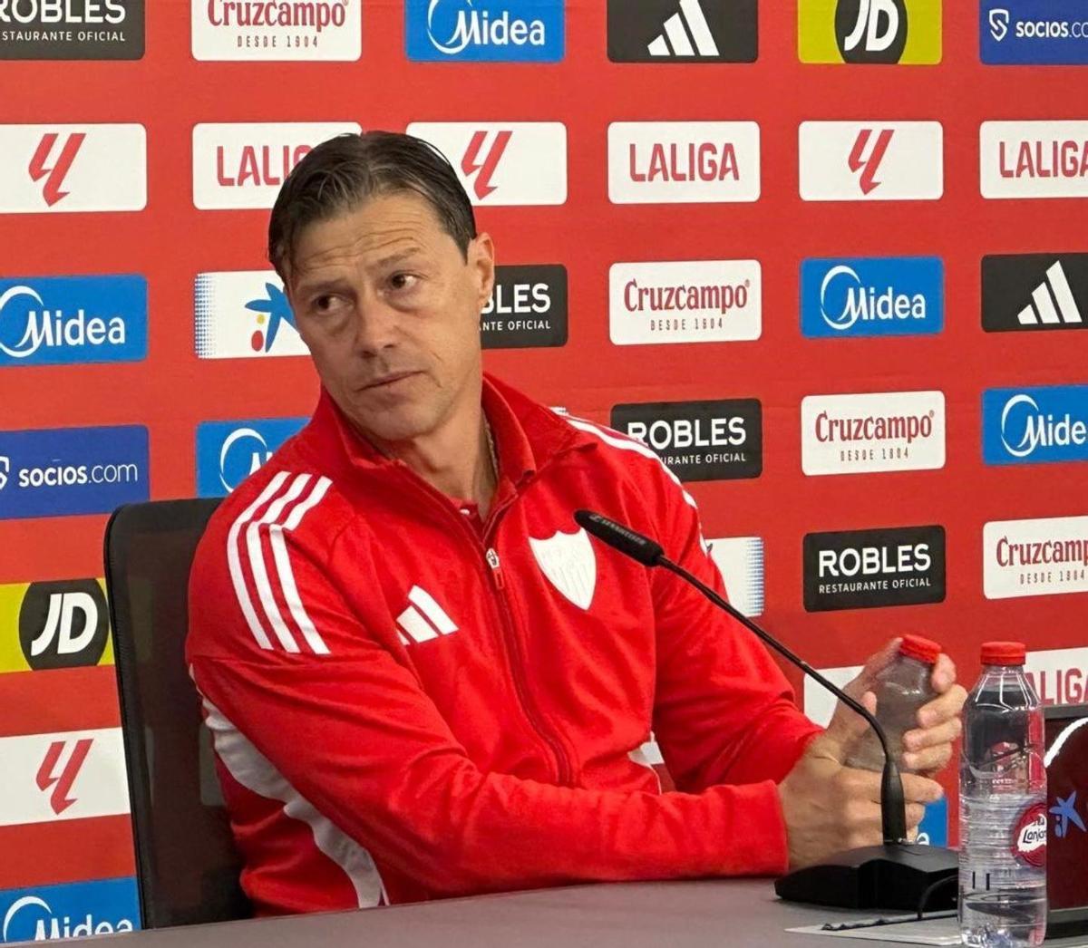 Matías Almeyda, en la rueda de prensa posterior al Sevilla-Valencia