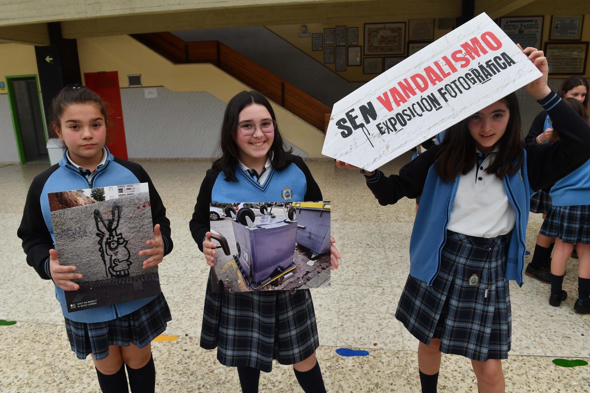 Alumnos del Calasancias presentan una exposición de fotos sobre vandalismo