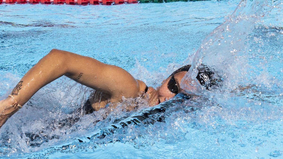 Paula Otero, durante una competición.