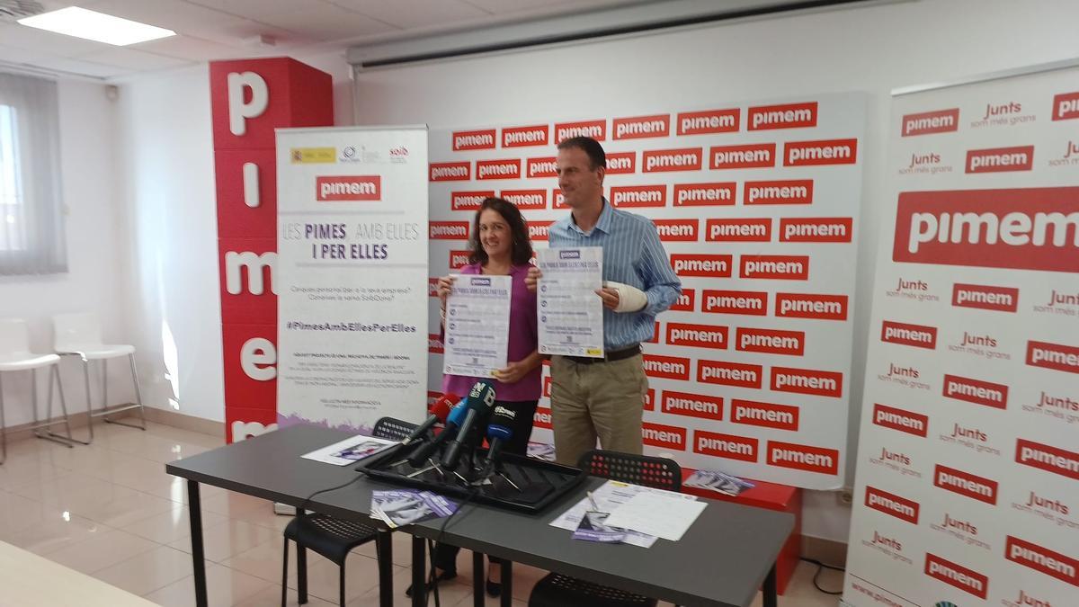 Catalina Salom y Jordi Mora, en la presentación de la campaña de Pimem
