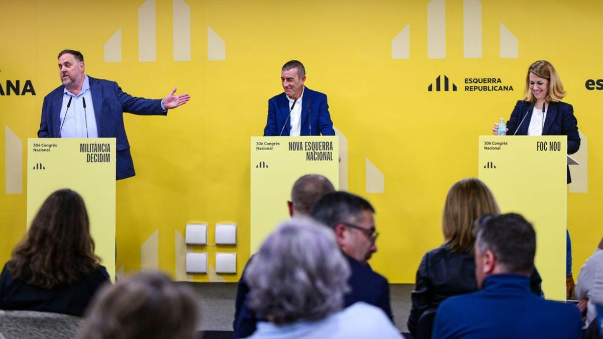 Oriol Junqueras, Xavier Godàs y Helena Solà en una imagen de archivo.