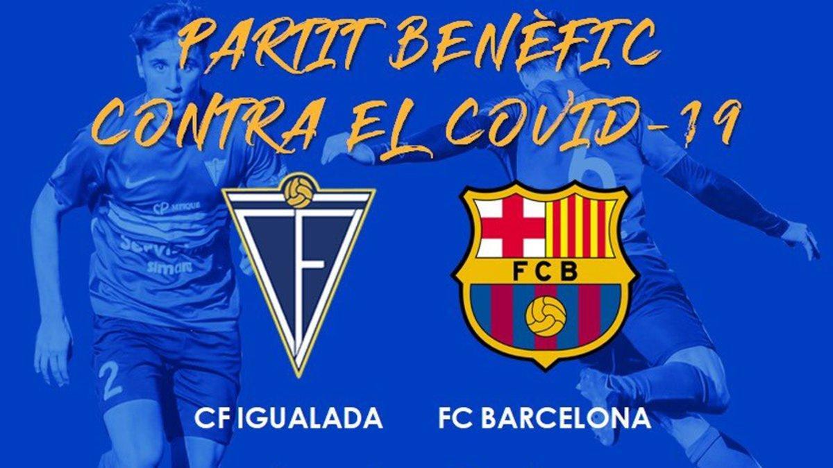 El cartel del amistoso que disputarán Barça e Igualada en la castigada ciudad catalana