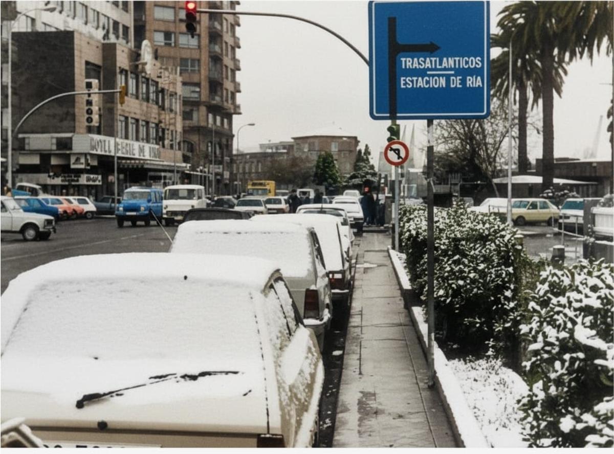 Revivimos en color la gran nevada de 1987 en Vigo