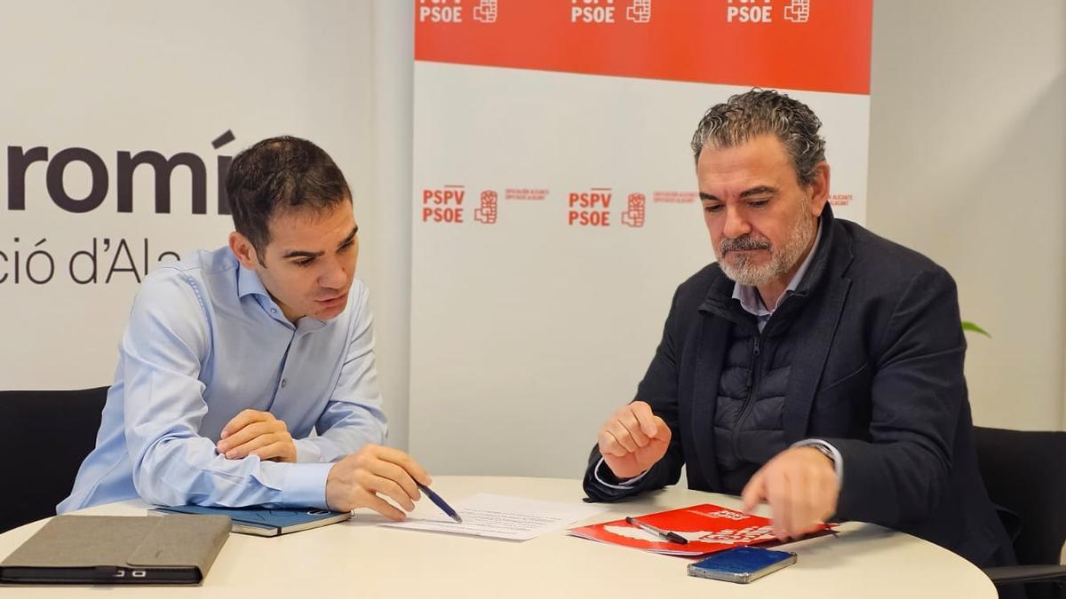 Ximo Perles, de Compromís, y Vicente Arques, del PSPV-PSOE