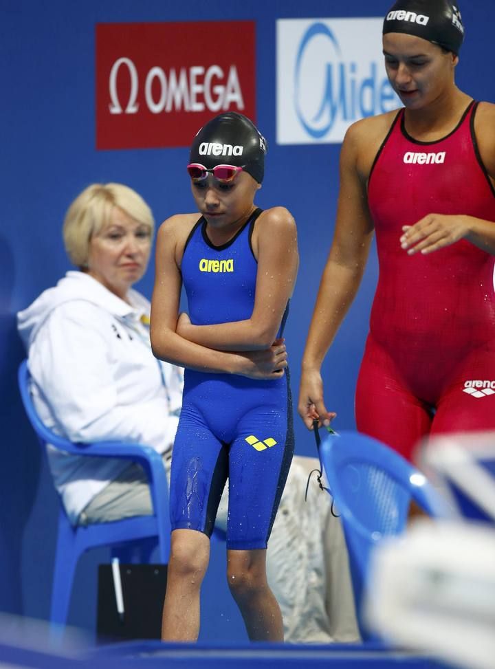 Alzain Tareq, una nadadora de 10 años en el Mundial de Kazán