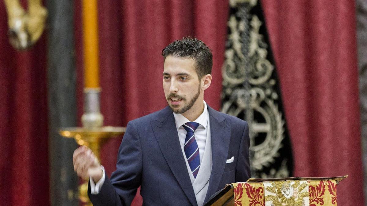Juan Jesús López Gámez, pregonando a la Patrona de Cadiz, la Virgen del Rosario, 2018