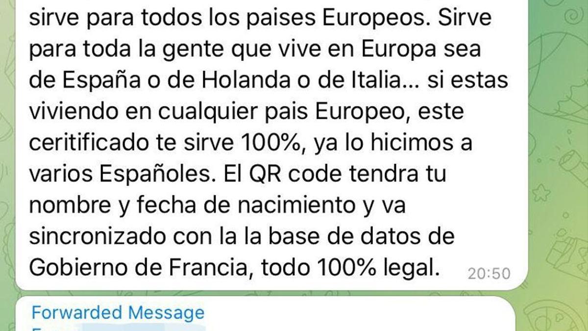 Conversación de Telegram.