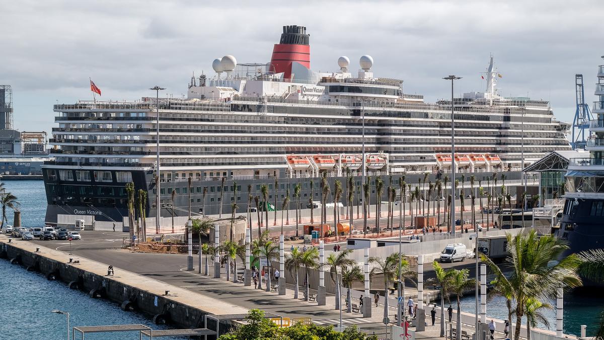 El 'Queen Victoria', este lunes en el Puerto de Las Palmas