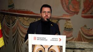 El presidente de la Generalitat, Pere Aragonès, durante su intervención en el acto de apertura del Año Taüll