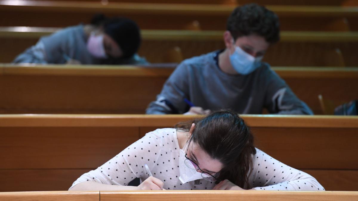 Examen de selectividad en A Coruña en 2021.