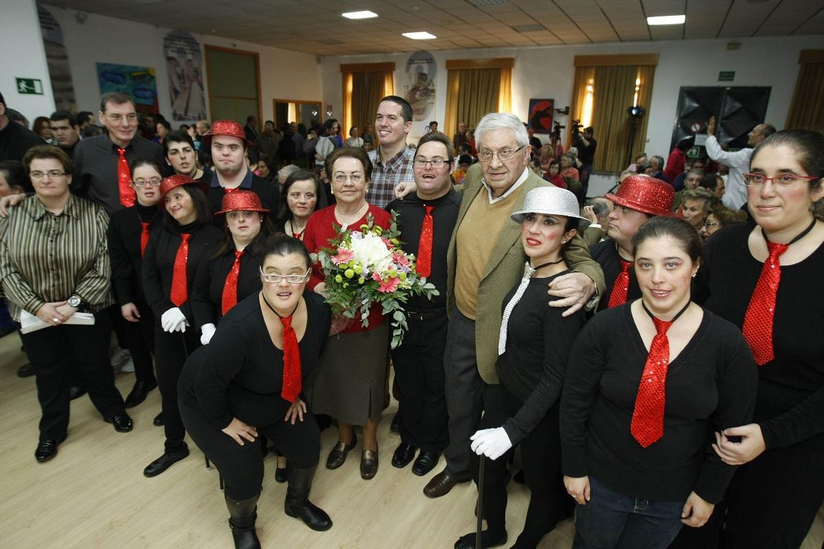 Juan Pérez Marín, fundador de Promi, durante un homenaje recibido en uno de los centros ocupacionales de la fundación, en el 2014.