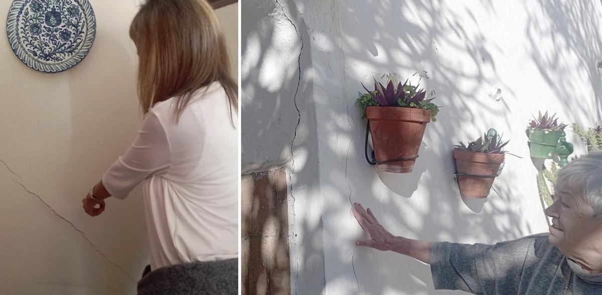 Grietas en el interior y el exterior de una vivienda en Vicente Espinel. | A.V.