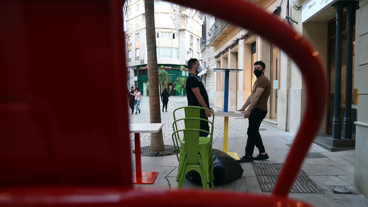 Trabajadores de la hostelería en Málaga