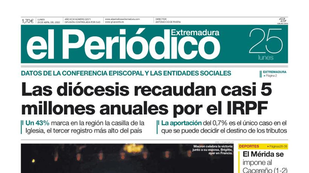 Consulta la portada correspondiente al día 25 de abril del 2022