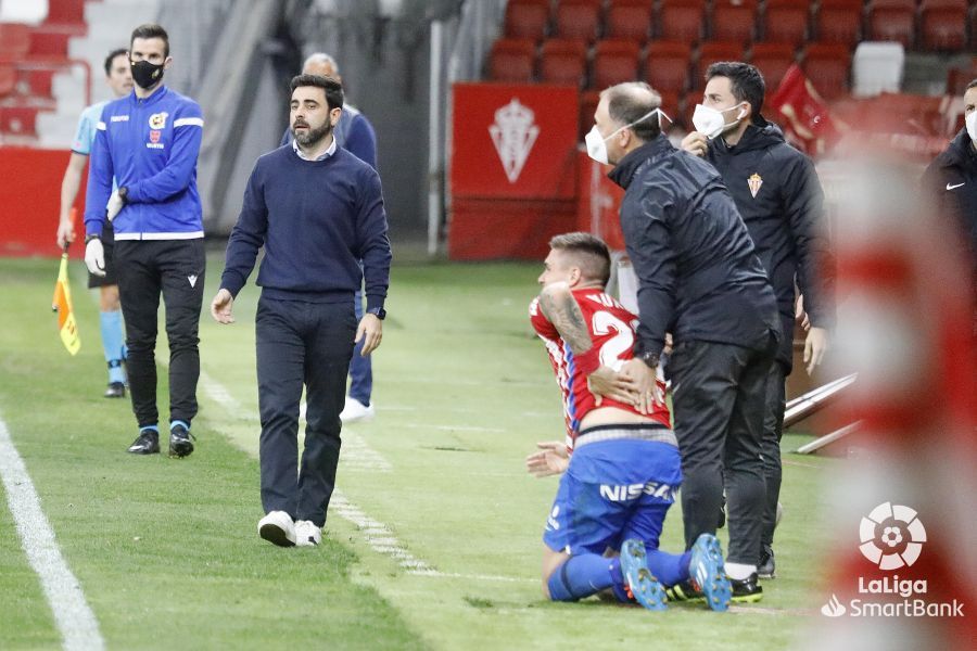 Partido de la Liga Smartbank entre el Sporting y el Málaga CF