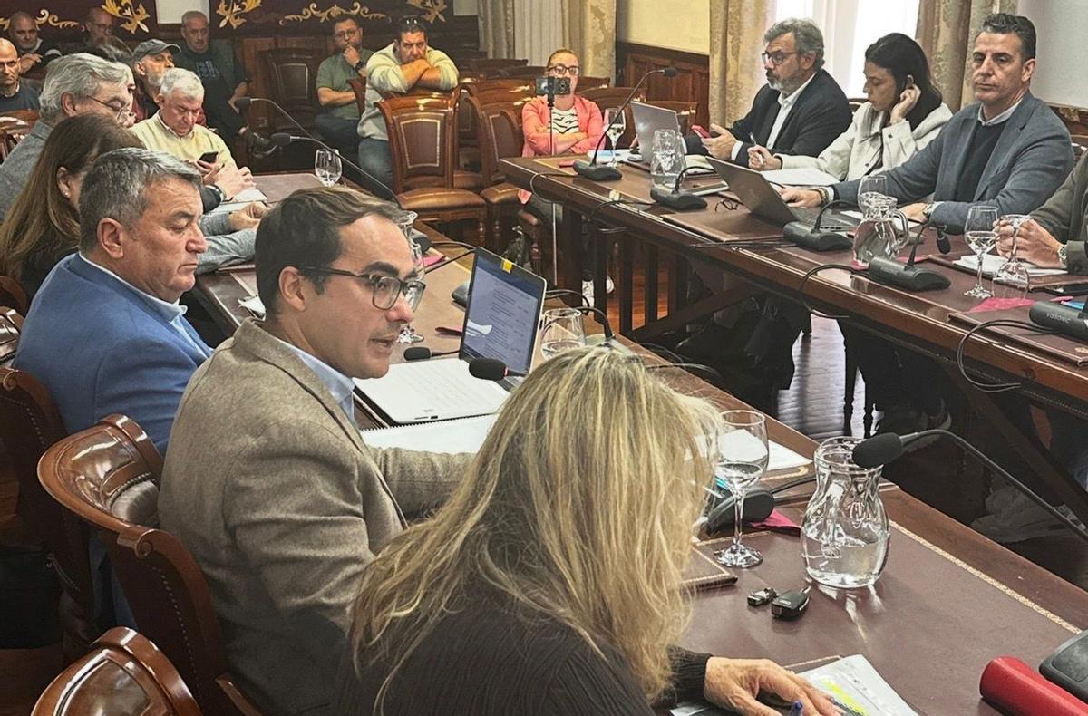 Trabajadores del SCE y del SEPE durante el pleno de Tacoronte. | EL DÍA