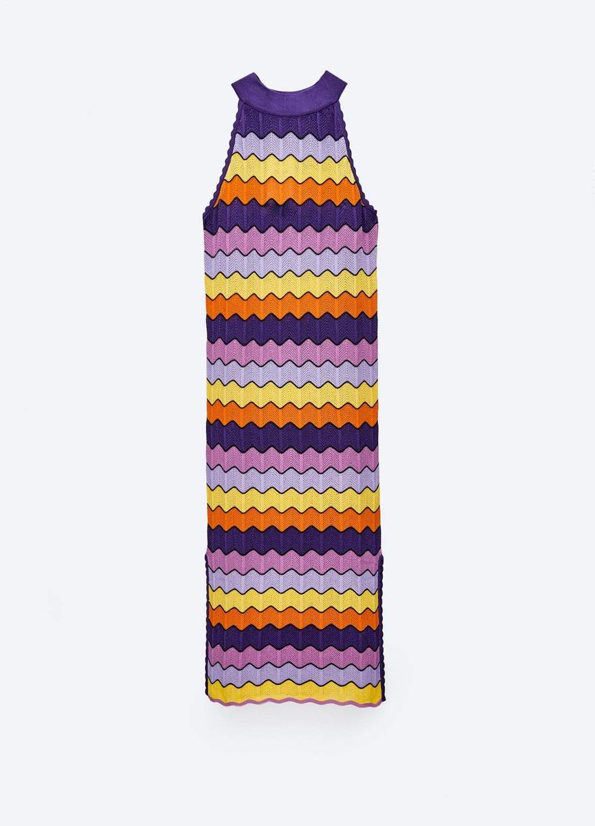 Vestido de rayas multicolor de Uterqüe