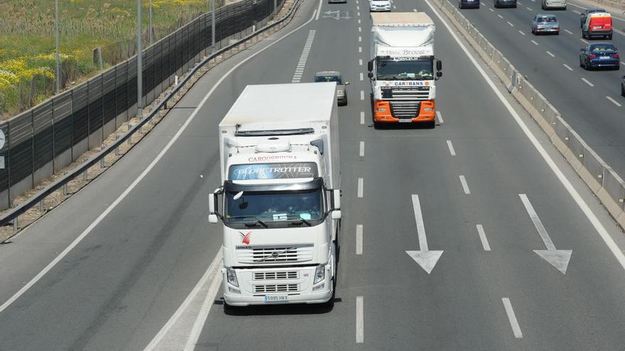 Dos camiones circulan por las carreteras de la Región.