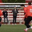 Gijón. Mareo. Entrenamiento del Sporting. Había en RP el entrenador Borja Jiménez