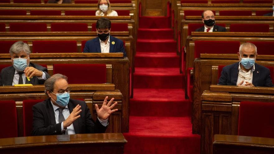 Quim Torra durant la sessió al Parlament de Catalunya