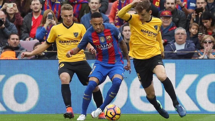 Ontiveros, Neymar y Llotente, en el partido del curso pasado