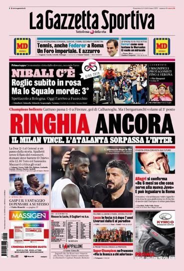 Portada GAZZETTA SPORTIVA domingo 12 mayo 2019