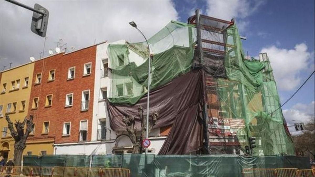 Obra del edificio de la calle Rivillas donde ocurrió el accidente en marzo de 2019.