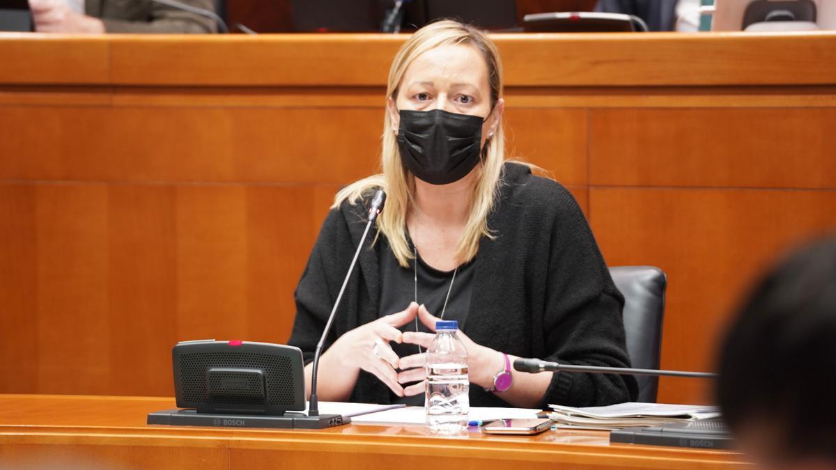 La consejera de Economía, Marta Gastón, este martes en las Cortes.