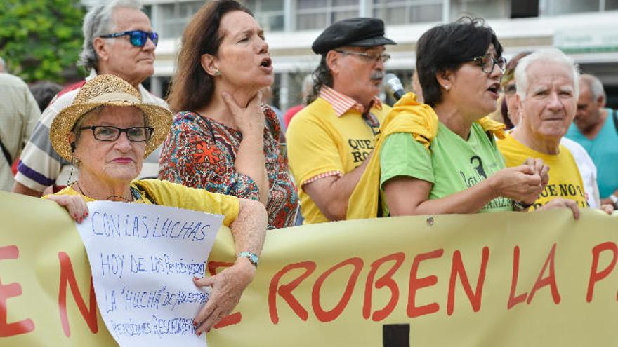 Imagen de archivo de protestas por la revalorización de las pensiones.