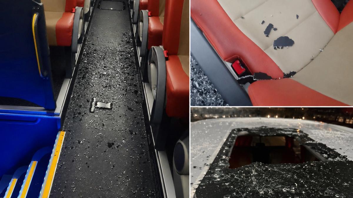 La guagua del CD Verdellada escoltada por la Policía Local