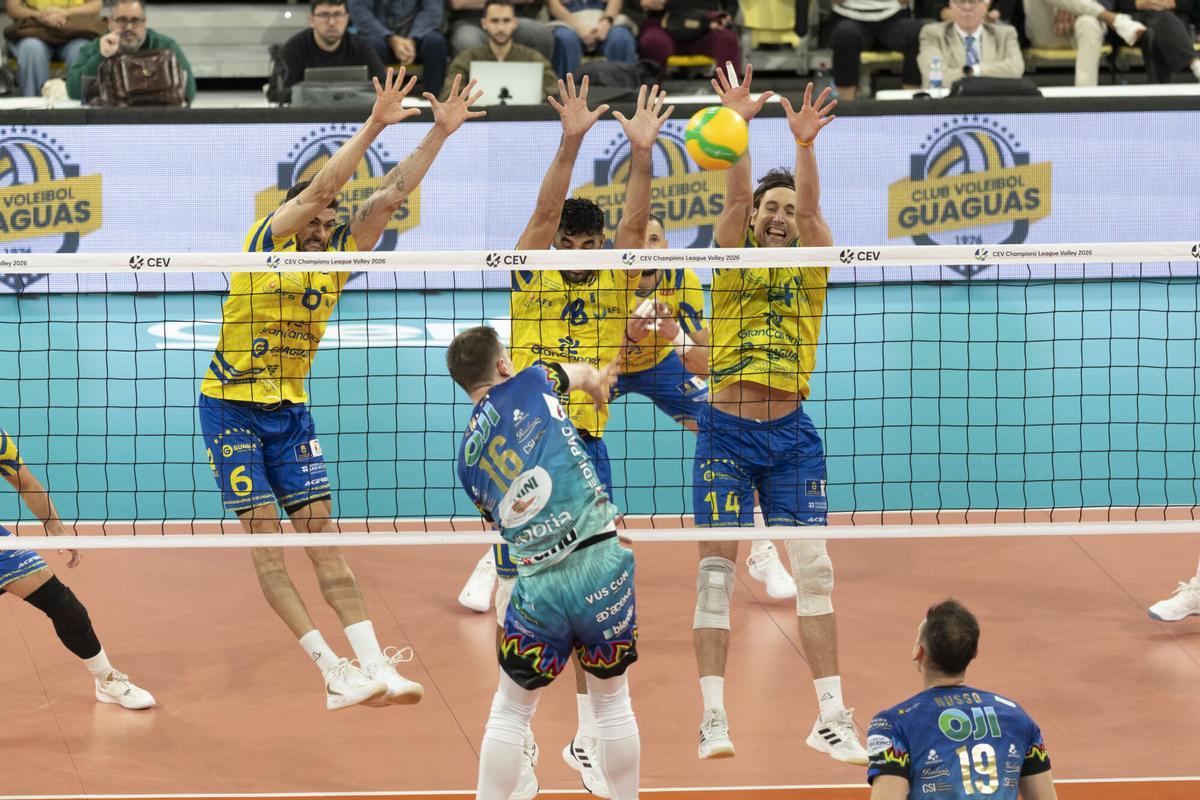 Ida de los cuartos de la CEV Champions League: Guaguas - Perugia