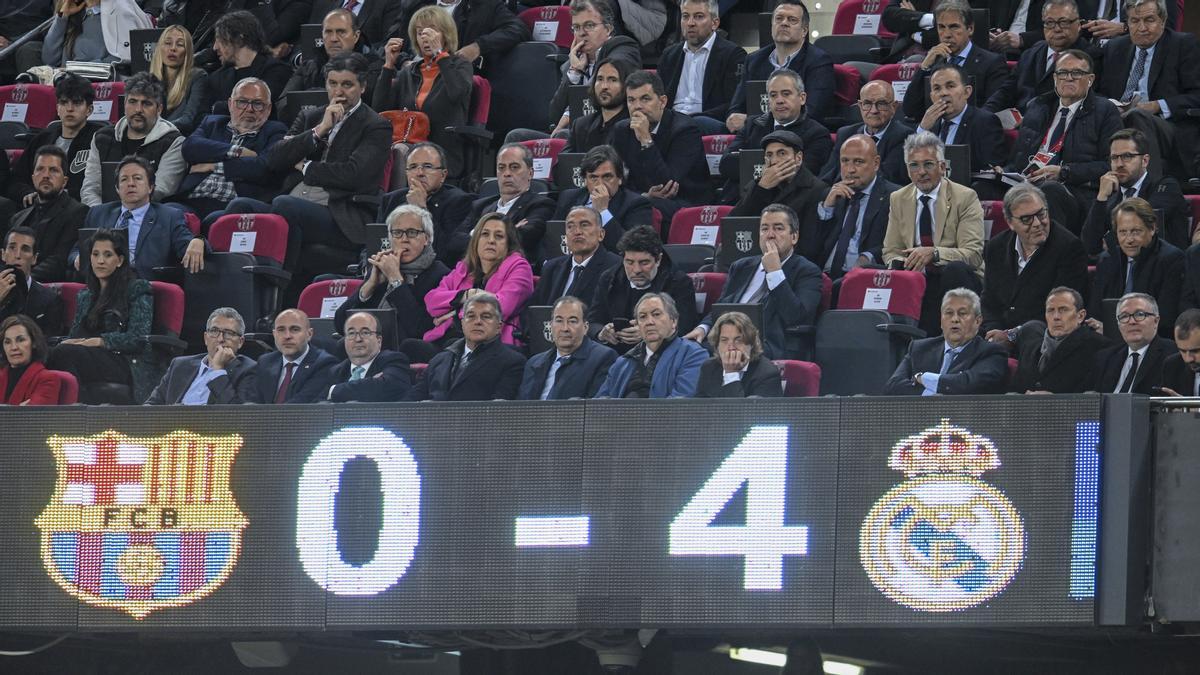 El 0-4 en el marcador del último ’clásico’ jugado en el Camp Nou durante el partido de vuelta de las semifinales de la Copa del Rey entre el Barça y el Real Madrid.