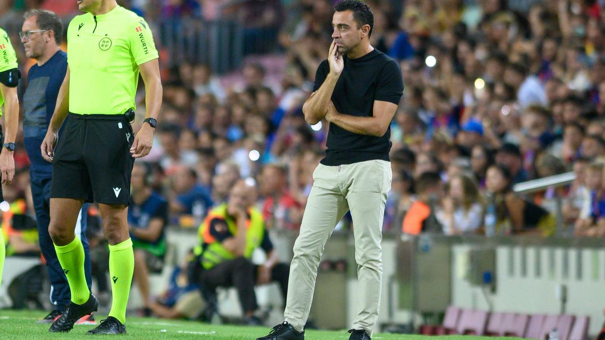 Xavi Hernández, en el Camp Nou