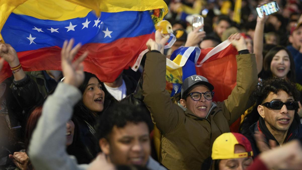 Manifestación de venezolanos en Madrid.