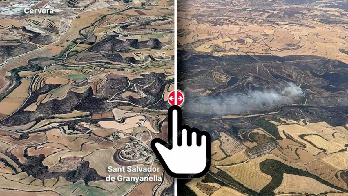 Así quedó la Granyena calcinada por las llamas: el antes y después de un espacio natural protegido