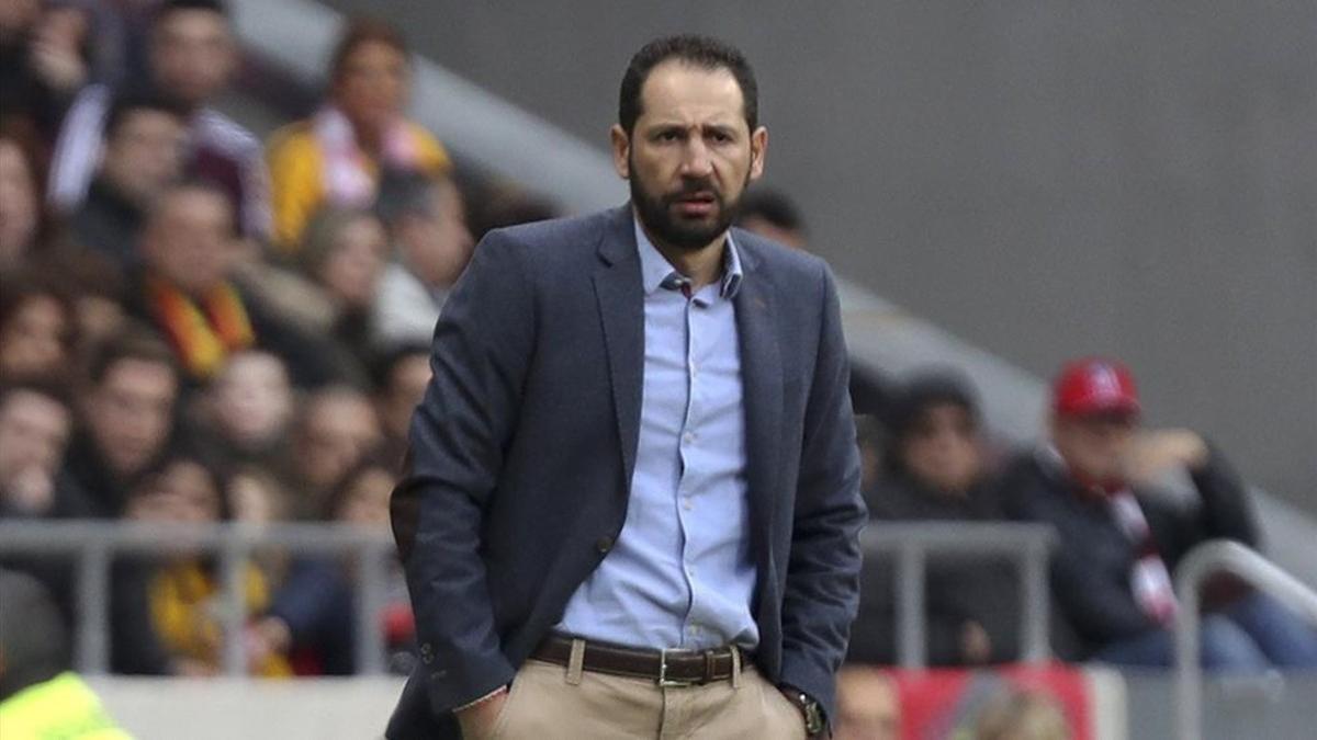 Pablo Machín durante el encuentro en el Wanda