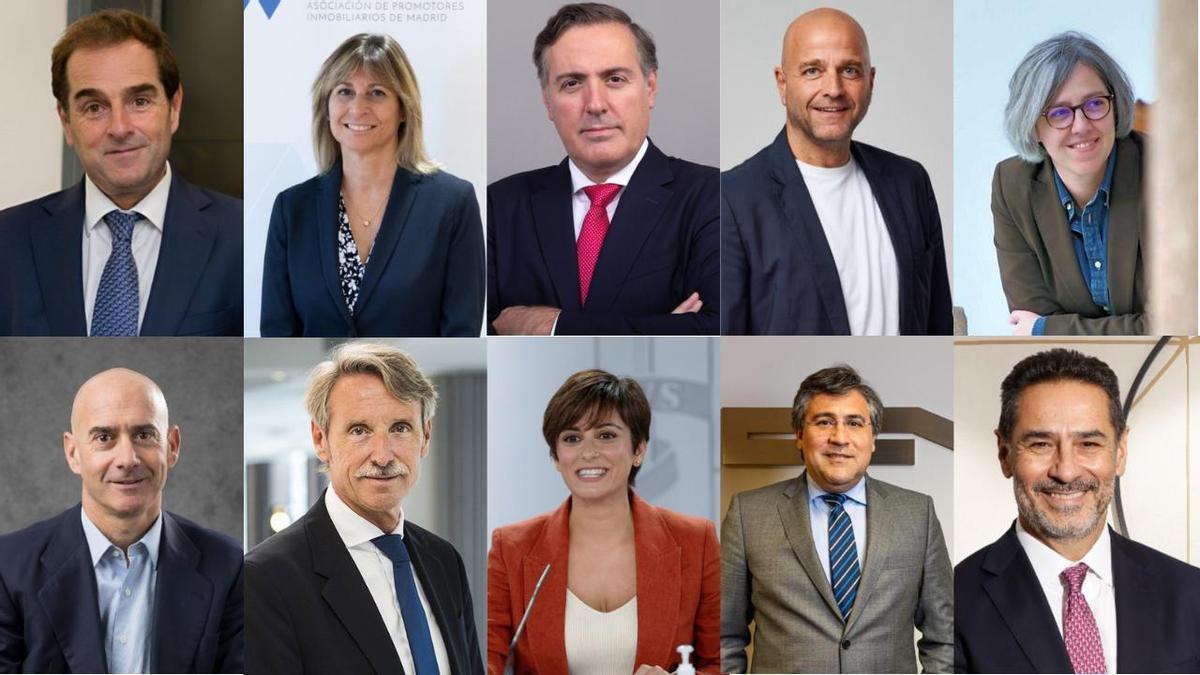 Collage con algunos de los rostros más destacados del sector promotor