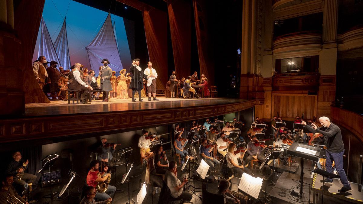 Ensayo general de la ópera &#039;Manon Lescaut&#039; en el Teatro Pérez Galdós.