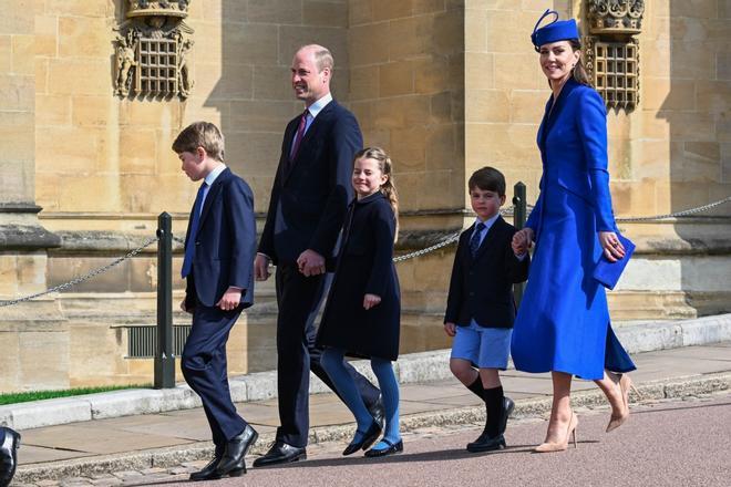 Los príncipes de Gales con sus tres hijos en Pascua de 2023