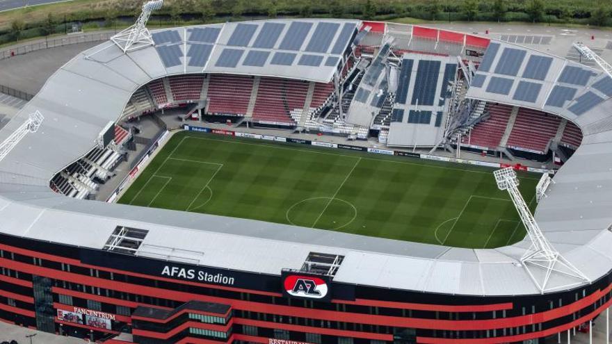 El AFAS Stadion del AZ Alkmaar, tras el derrumbe.