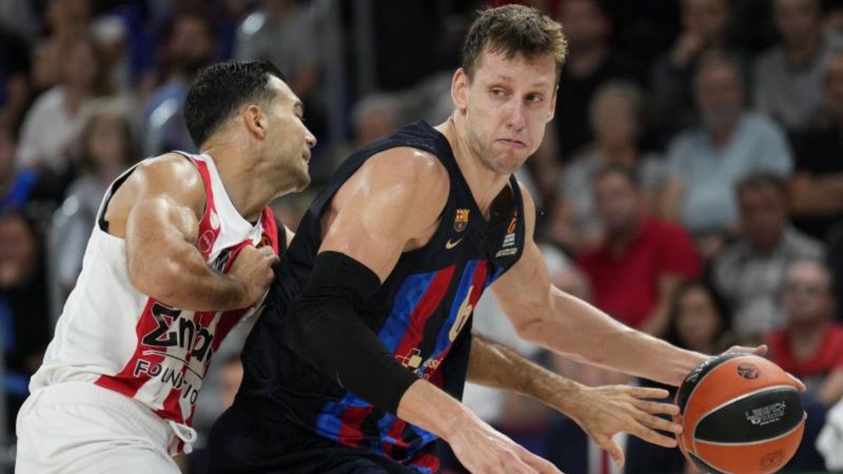 Jan Vesely, en un partido de Euroliga con el Barça