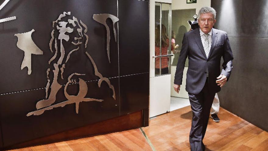 Pedro Quevedo antes de una rueda de prensa en el Congreso de los Diputados.