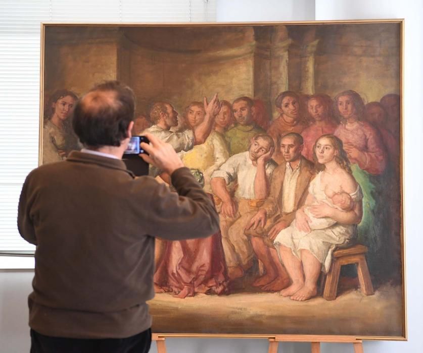 La obra "El discurso" fue pintada en 1946 y está considerada una de las más importantes del artista gallego