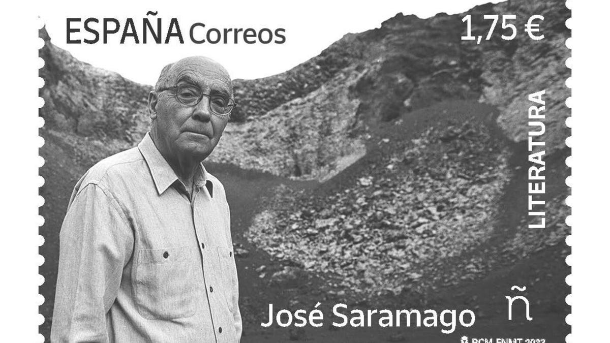 Sello de Correos para conmemorar el centenario del nacimiento de Saramago.