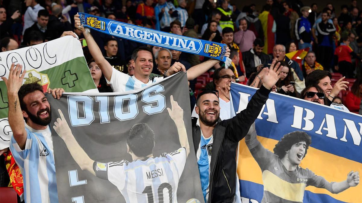 Seguidores argentinos en el Wanda Metropolitano